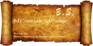 Bánovics Sándor névjegykártya