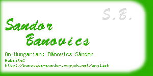 sandor banovics business card
