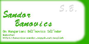 sandor banovics business card
